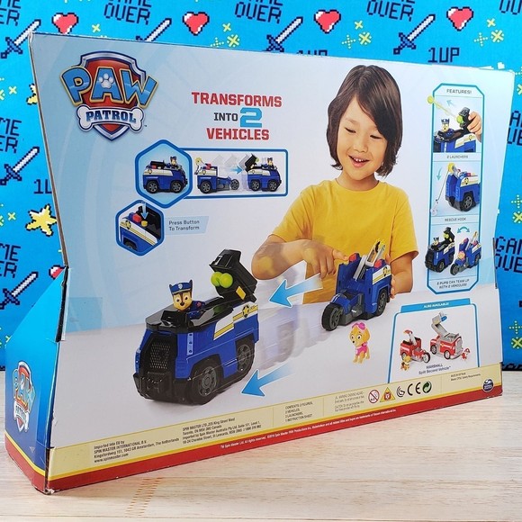 Paw Patrol Chase Split-Second 13" Vehicle 2-in-1 Transforming Police Cruiser - Picture 6 of 12